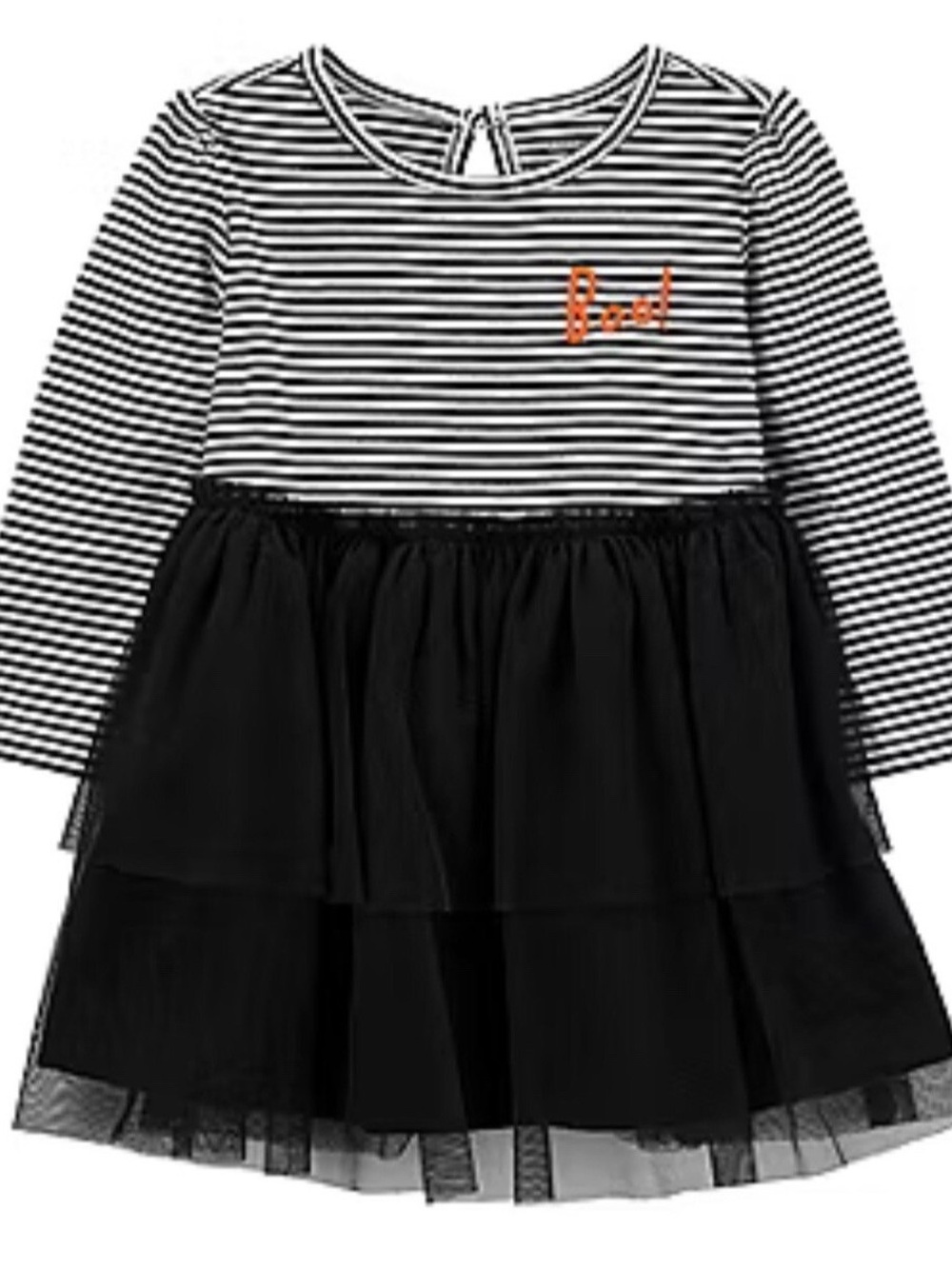 Carter's Black and White Striped Dress with Orange Accent